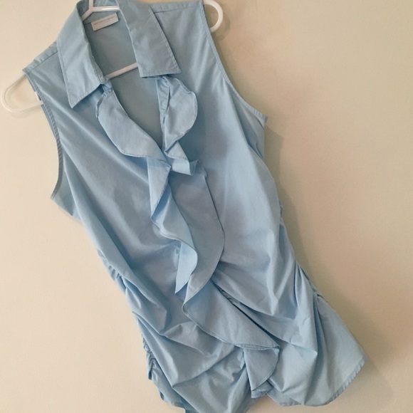 New York & Company Tops - S NY & Co. ruffled Collared button up